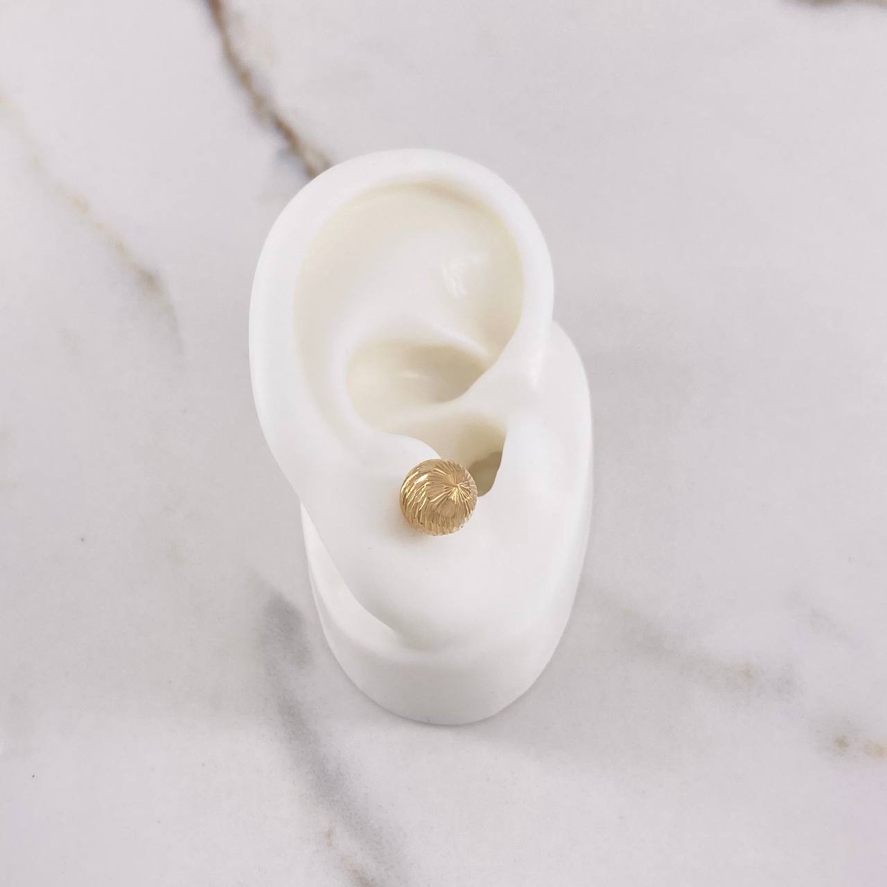 Topos Bola 1.25gr / 8mm Diamantados Oro Amarillo 18K #