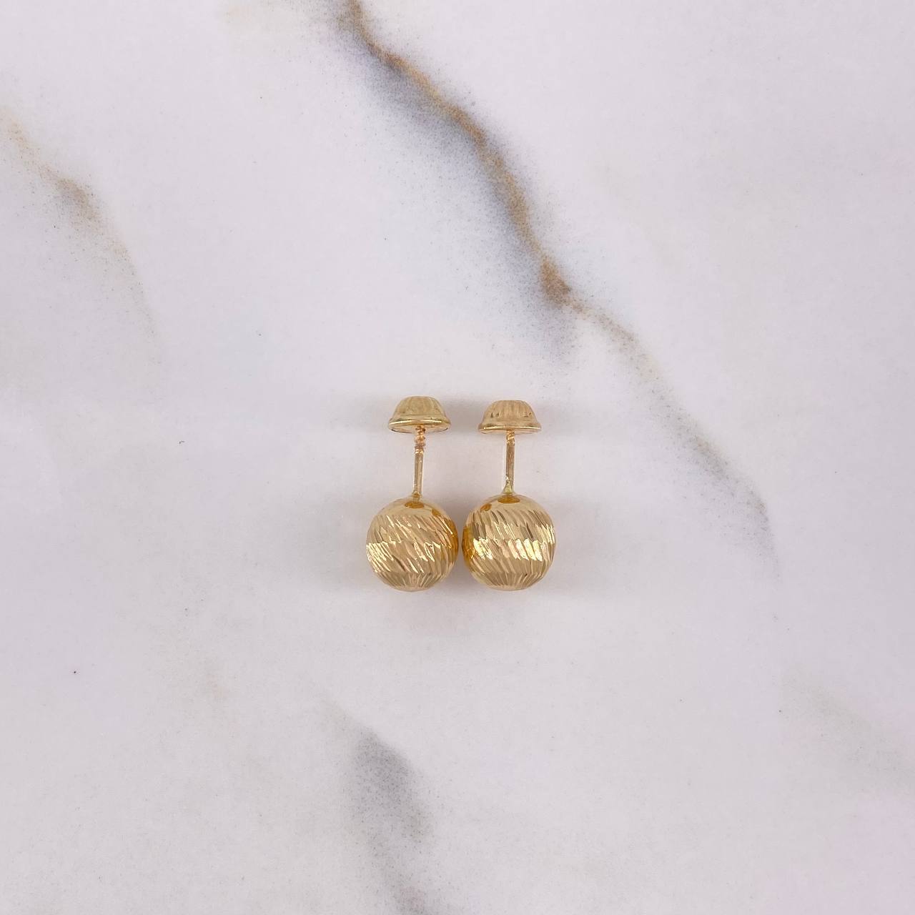 Topos Bola 1.25gr / 8mm Diamantados Oro Amarillo 18K #