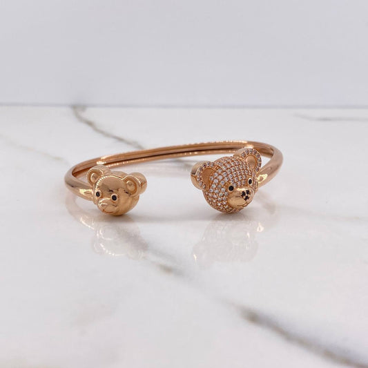 Bracelet Bear Hug 10.6gr / 15cm / White Zircons Rose Gold &