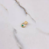 Dije Argolla Corazon 0.55gr / 1.5cm / Esmeralda 15pts Oro Amarillo (Joya) &