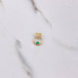 Dije Argolla Corazon 0.55gr / 1.5cm / Esmeralda 15pts Oro Amarillo (Joya) &