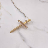 Dije Cruz Clavos 7.55gr / 6cm / Circones Blancos Tres Oros $