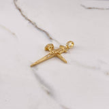 Dije Cruz Clavos Corona Espinas 8.45gr / 5cm / Circones Blancos Oro Amarillo $