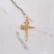 Dije Cruz Clavos Corona Espinas 8.45gr / 5cm / Circones Blancos Oro Amarillo $