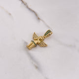 Pendant Angel 7.45gr / 3.8cm / White Green Zircons Yellow Gold $