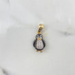 Pendant Penguin 3.65gr / 2.5cm / White and Black Zircons Two Yellows Gold White &