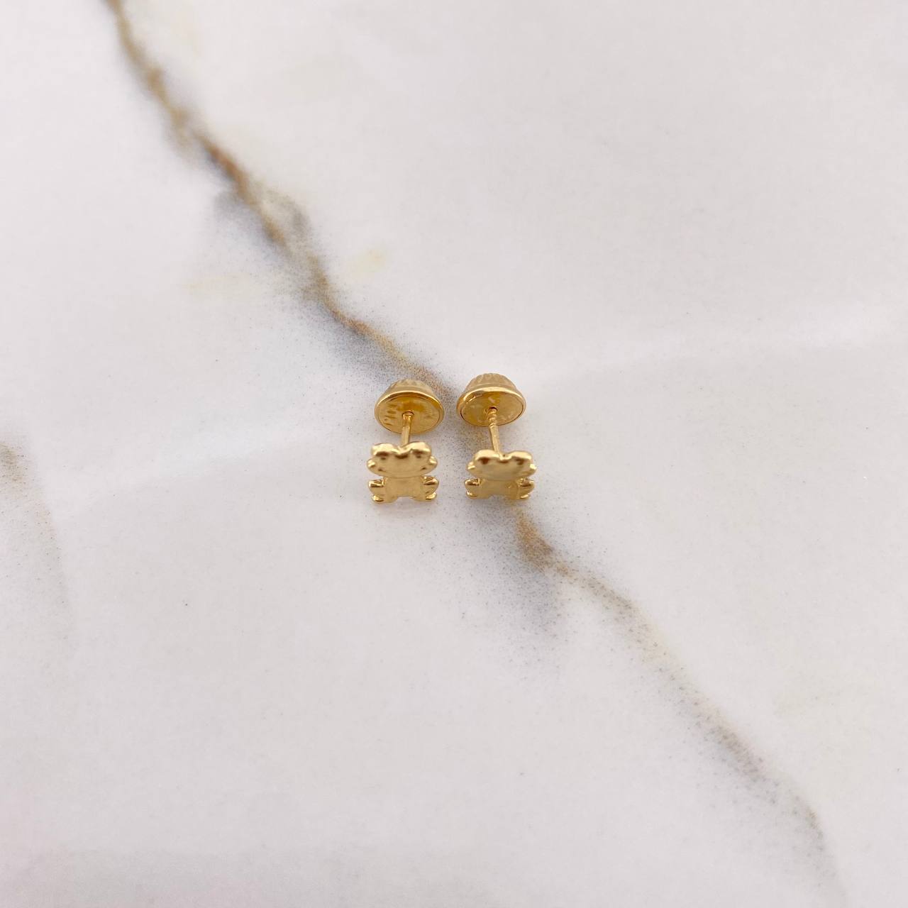 Stud Earrings Frog 0.55gr / Polished Yellow Gold $