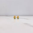Stud Earrings Rabbit 0.75gr / Silhouette Green Zircons Yellow Gold $