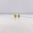 Stud Earrings Seahorse 0.75gr / Green Zircons Yellow Gold &