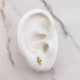Stud Earrings Seahorse 0.75gr / Green Zircons Yellow Gold &