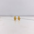 Stud Earrings Seahorse 0.75gr / White Zircons Yellow Gold &