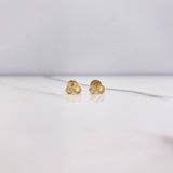 Stud Earrings Infinite 0.65gr / White Zircons Yellow Gold &