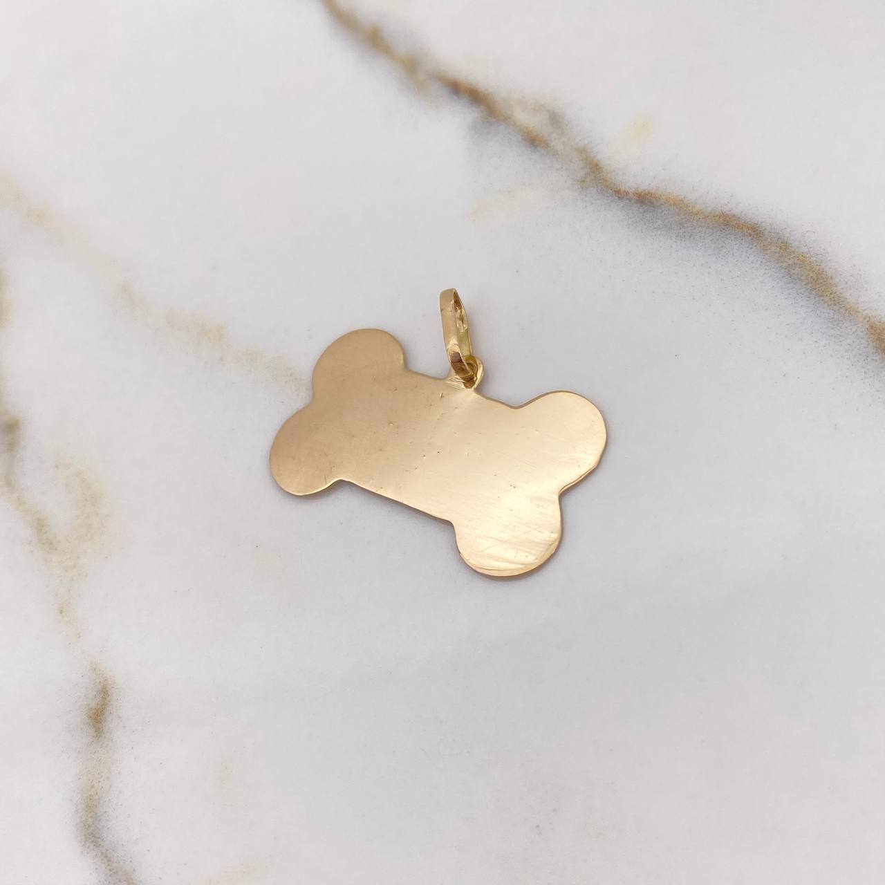 Pendant Bone Plate 1.85gr / 2.6cm / Polished Yellow Gold $