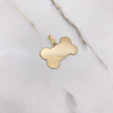 Pendant Bone Plate 2.35gr / 2.8cm / Edges Diamond Cut Yellow Gold $