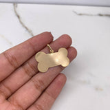 Pendant Bone Plate 2.35gr / 2.8cm / Edges Diamond Cut Yellow Gold $
