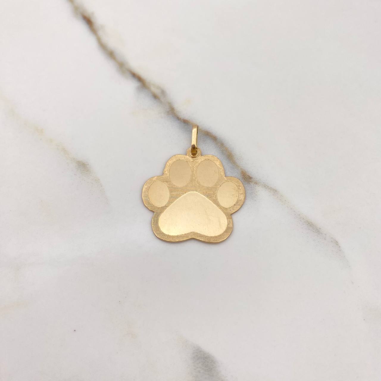 Pendant Fingerprint Plate 3.7gr / 3.3cm / Diamond Cut Yellow Gold $