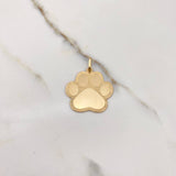 Pendant Fingerprint Plate 3.7gr / 3.3cm / Diamond Cut Yellow Gold $