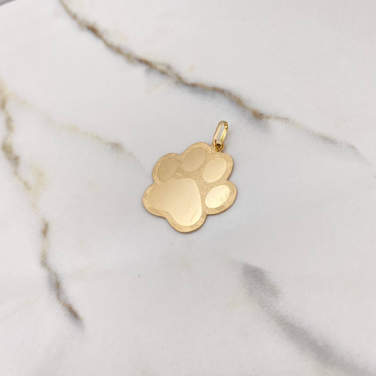 Pendant Fingerprint Plate 3.7gr / 3.3cm / Diamond Cut Yellow Gold $
