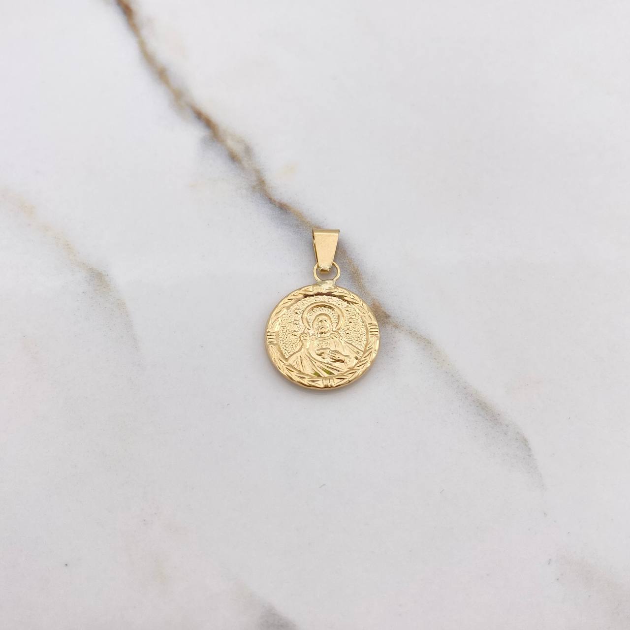 Pendant Sacred Heart of Jesus 1.6gr / 2.7cm / Yellow Gold Stamped &