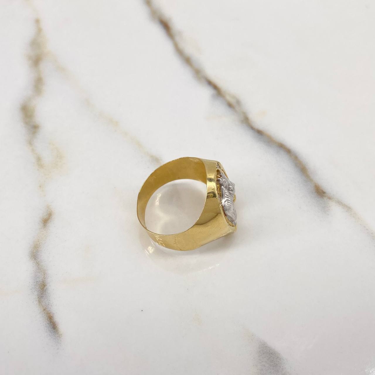 Horse Horseshoe Ring 3.35gr / Size 9 3/4 / Two Yellow and White Golds$