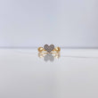 Heart Ring Circles 2.9gr / Size 6 1/4 / White Zircons Two Yellow and White Golds $