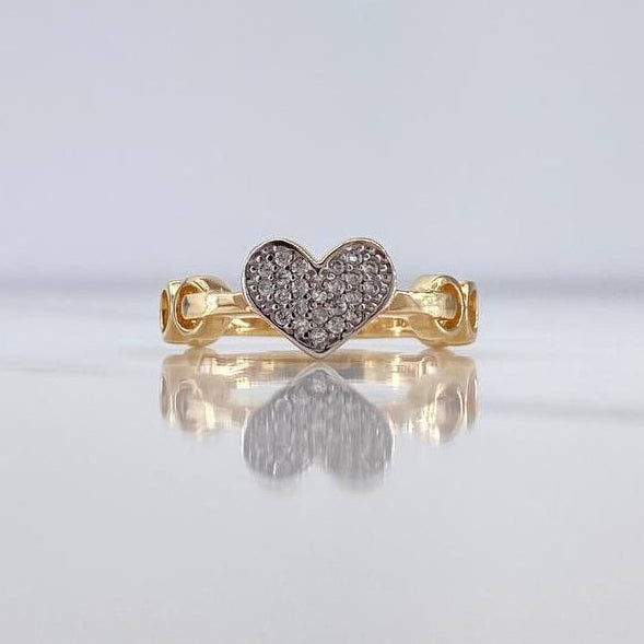 Anillo Corazon Circulos 2.75gr / T6 / Oro Amarillo 18K !