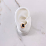 Stud Earrings BV 3.15gr / Black Ceramic Rose Gold &