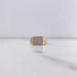 Cross Ring Santiago 6.95gr / Size 10 / White Zircons Two-tone Yellow and White Gold &