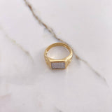 Cross Ring Santiago 6.95gr / Size 10 / White Zircons Two-tone Yellow and White Gold &