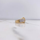 RX Crown Ring 8.3gr / T10 1/4 / White Zircons Two Yellow and White Golds &