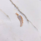 Pendant Wing 1.7gr / 3.2cm / White Zirconia Two-tone White and Rose Gold $