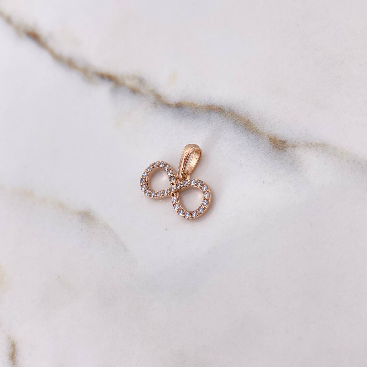 Pendant Infinity 1.1gr / 1.7cm / White Zirconia Rose Gold $