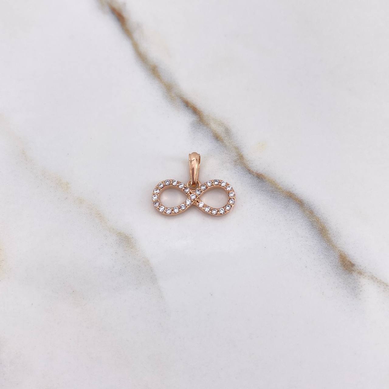 Pendant Infinity 1.1gr / 1.7cm / White Zirconia Rose Gold $