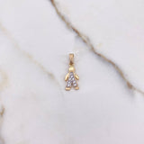 Pendant Child 1.1gr / 2.1cm / White Zircons Yellow Gold $
