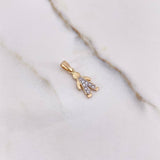 Pendant Child 1.1gr / 2.1cm / White Zircons Yellow Gold $