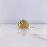 Eagle Ring 6.65gr / T12 / Green Zircon Two-tone Yellow and White Gold $