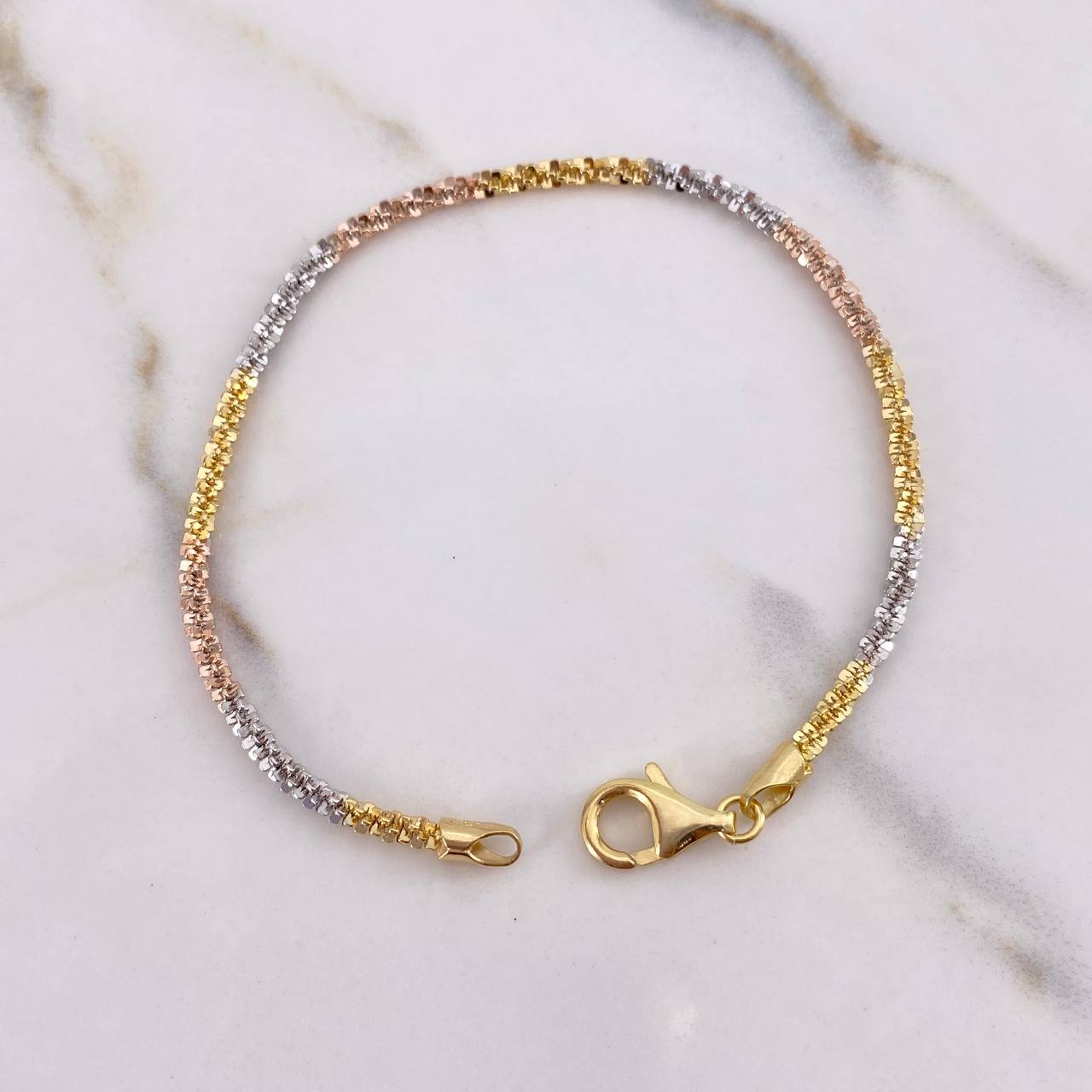 Bracelet The Three-Dimensional 6.2gr / 19cm / 3mm Three Golds +3 &