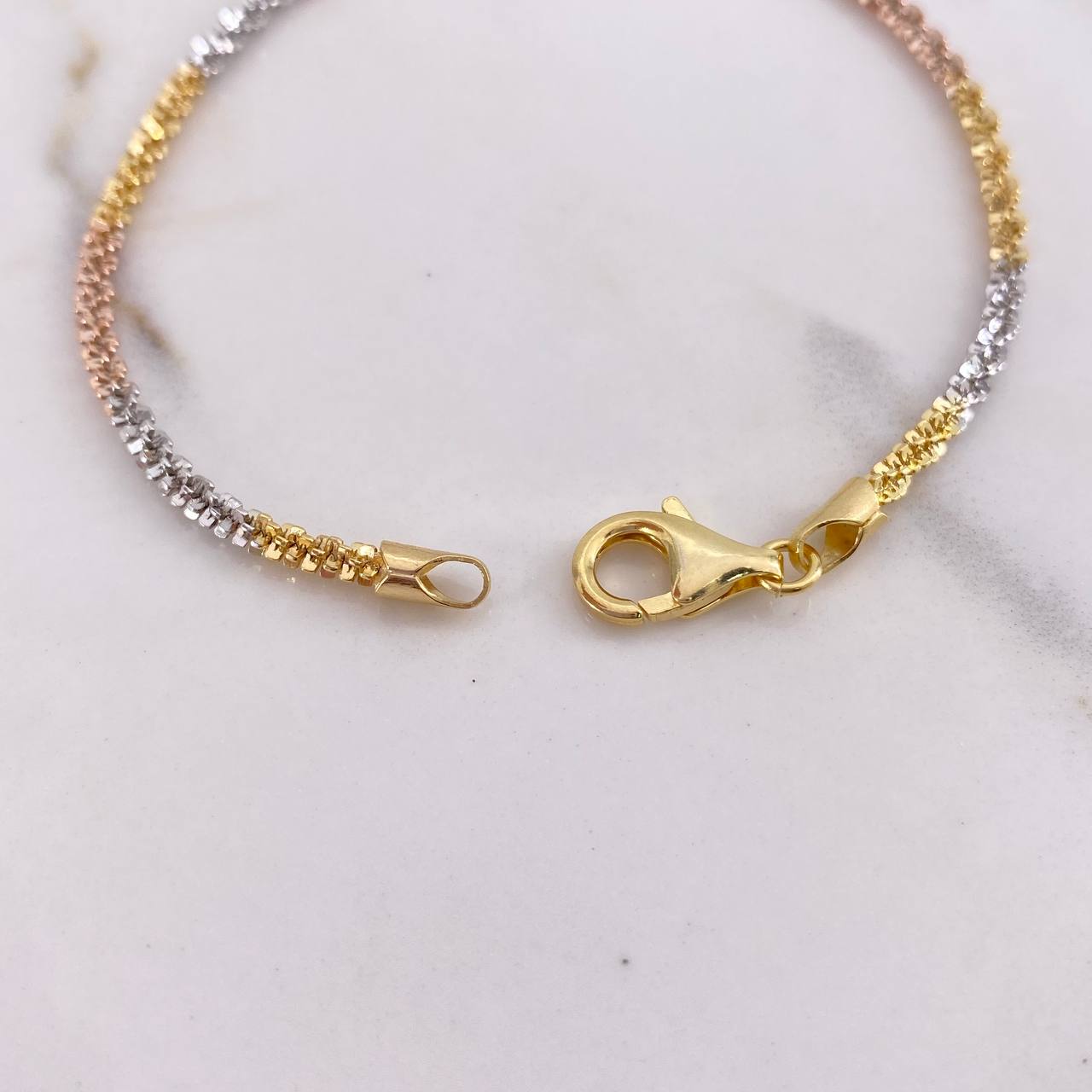 Bracelet The Three-Dimensional 6.2gr / 19cm / 3mm Three Golds +3 &