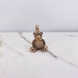 Pendant Articulated Bear Bow Tie 13.3gr / 4.5cm / Black Green White Zircons Rose Gold $