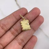 Dije Placa Pergamino 0.85gr / 2.3cm / 10mm-13mm Liso Oro Amarillo $