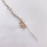 Pendant Faith 0.9gr / 1.6cm / White Zircons Rose Gold $