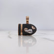 Pendant Cannon Bullet Rocket 11.1gr / 3.2cm / Black Zircons Two White Rose Gold $