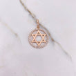 Pendant Star of David 3.15gr / 3cm / White Zircons Rose Gold $