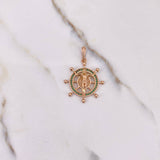Pendant Cristo Timon 4.35gr / 3.4cm / Green Zirconia Rose Gold $
