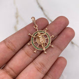 Pendant Cristo Timon 4.35gr / 3.4cm / Green Zirconia Rose Gold $