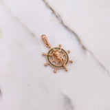 Pendant Cristo Timon 4.35gr / 3.4cm / Green Zirconia Rose Gold $