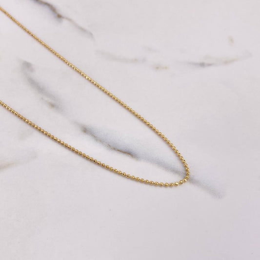 Cadena Militar 4.55gr / 50cm / 1.15mm Diamantada Oro Amarillo +3 $