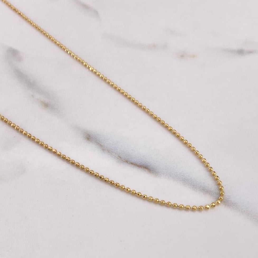 Military Chain 4.95gr / 19.7in / 1.15mm Diamond Cut 18K Gold +3 !