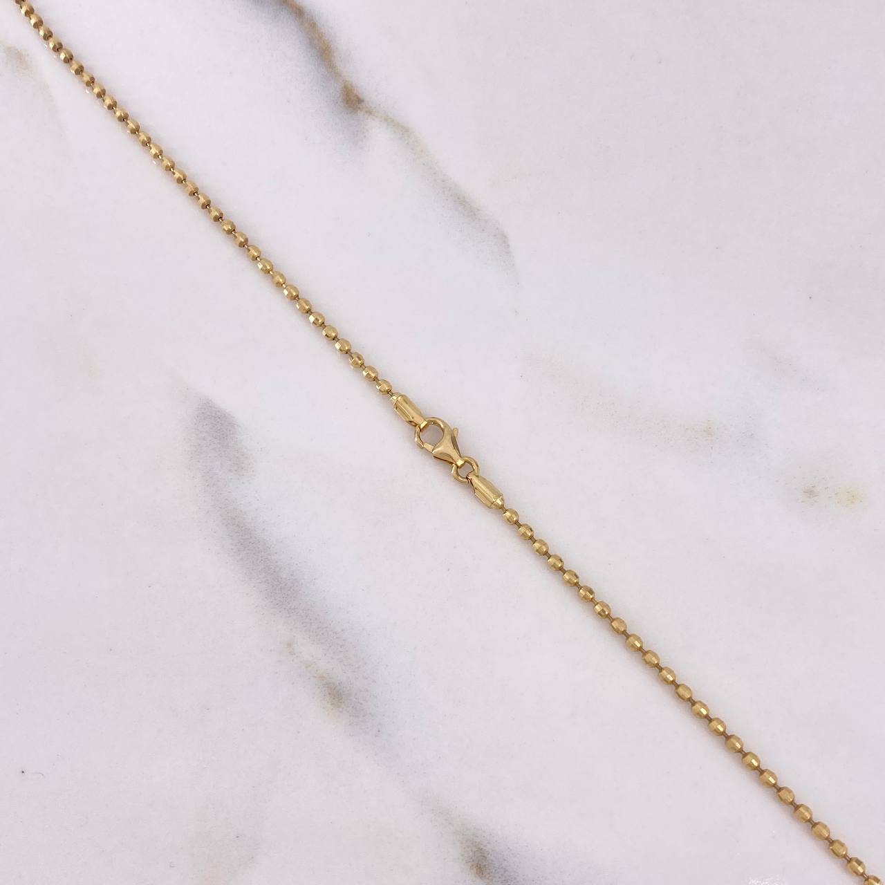 Military Chain 6.2gr / 50cm / 2mm Bead Diamond Cut Yellow Gold +3 $