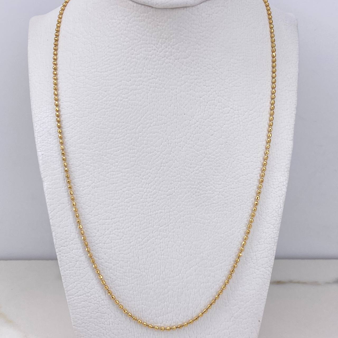 Military Chain 6.2gr / 50cm / 2mm Bead Diamond Cut Yellow Gold +3 $